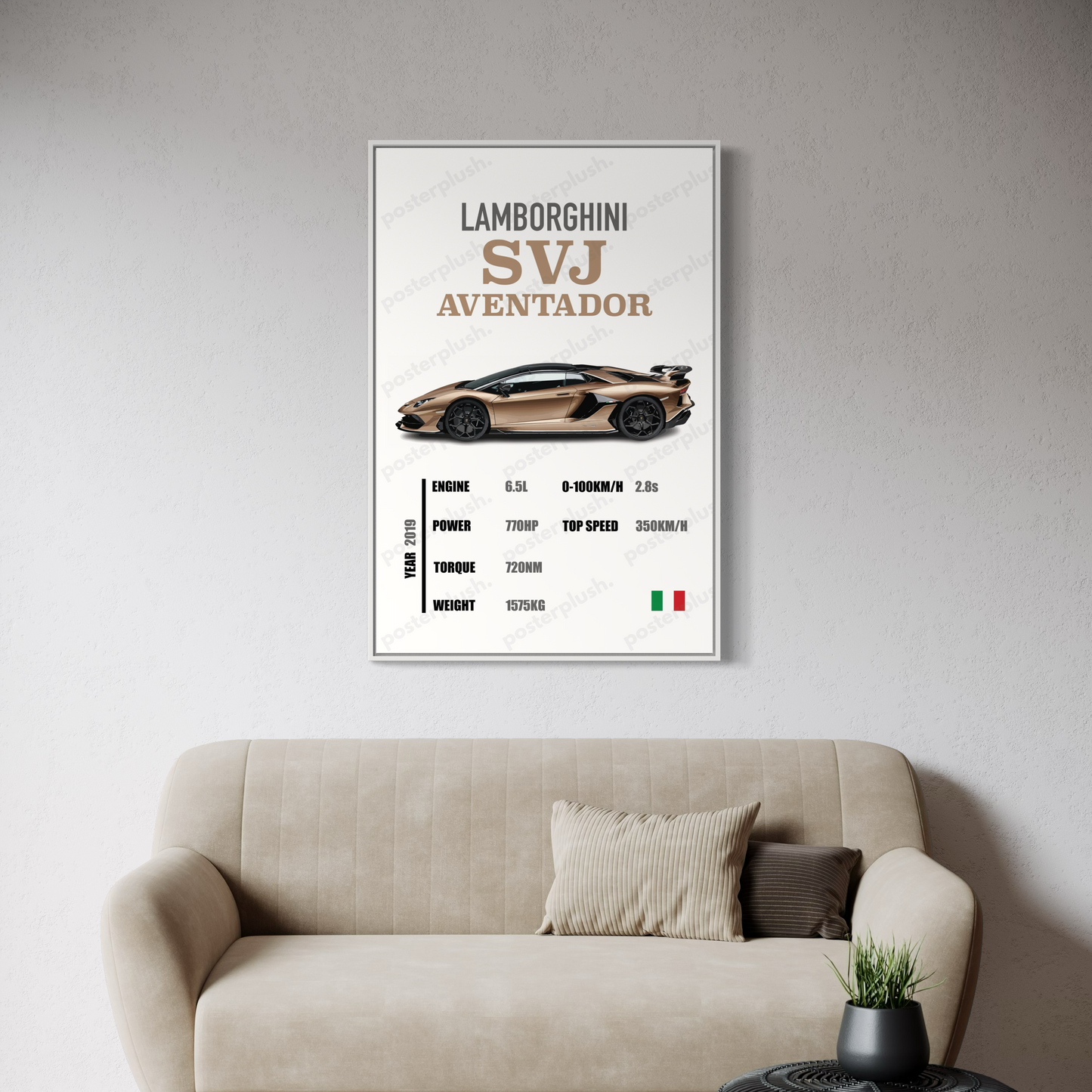 Lamborghini Aventador SVJ - Specifications Poster