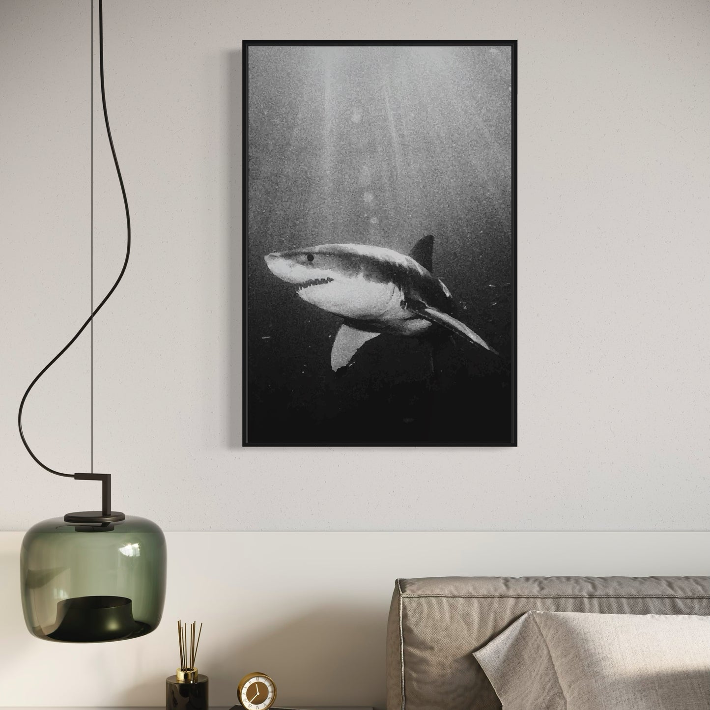 Great White Shark Black & White