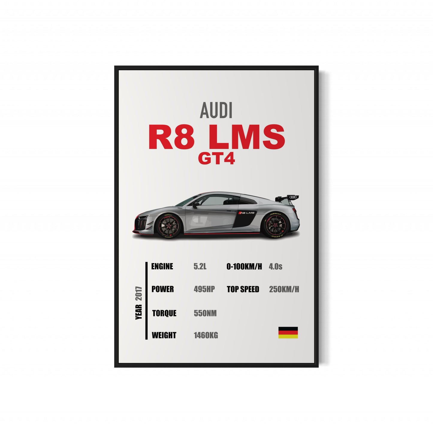 Audi R8 LMS GT4 - Specifications Poster