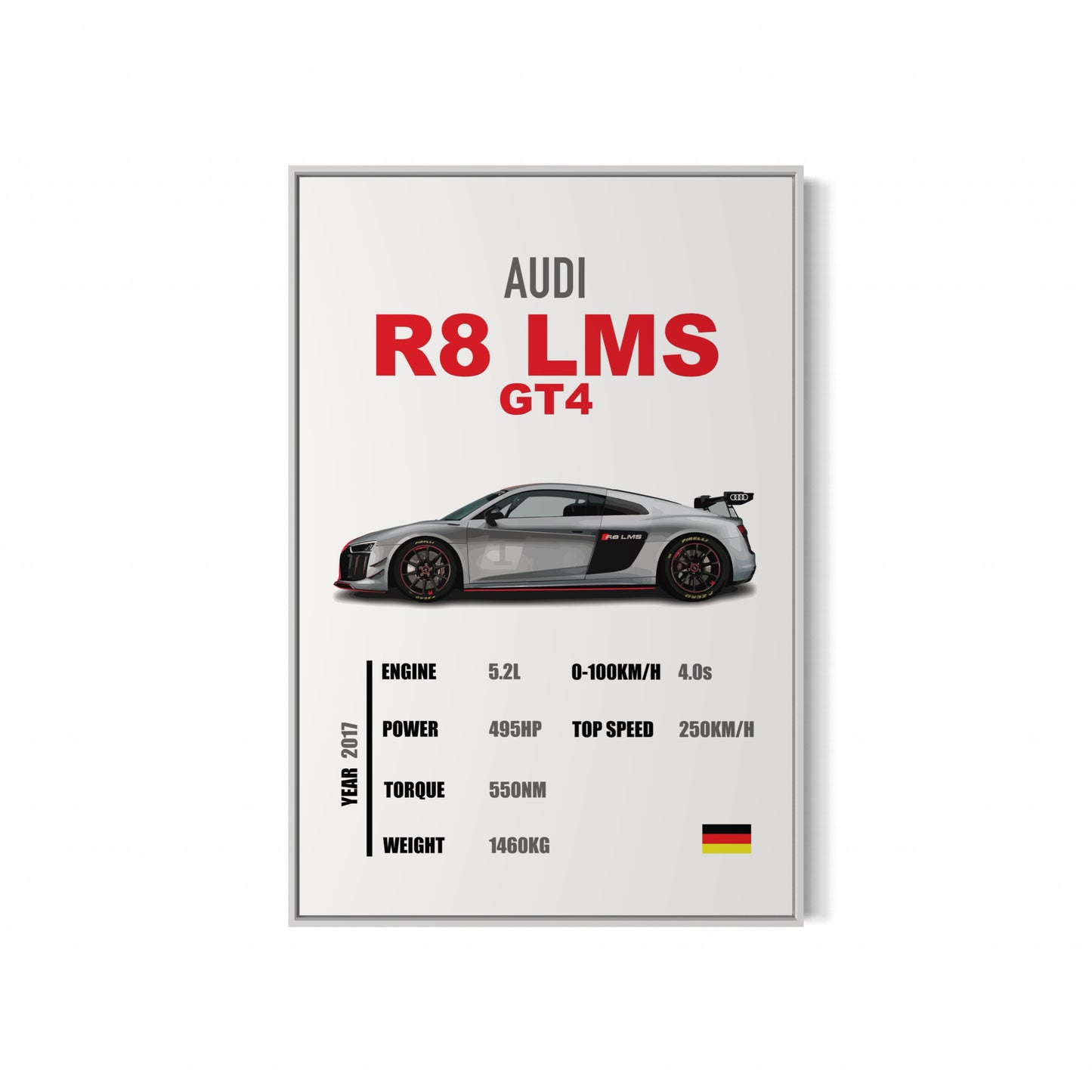 Audi R8 LMS GT4 - Specifications Poster