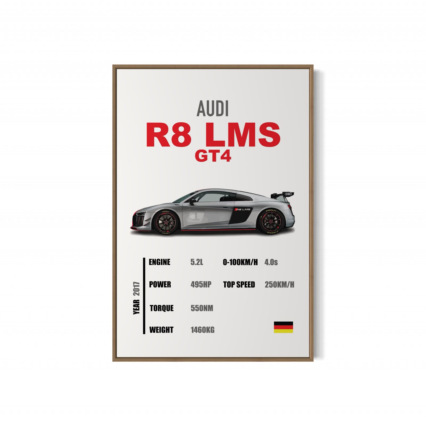 Audi R8 LMS GT4 - Specifications Poster