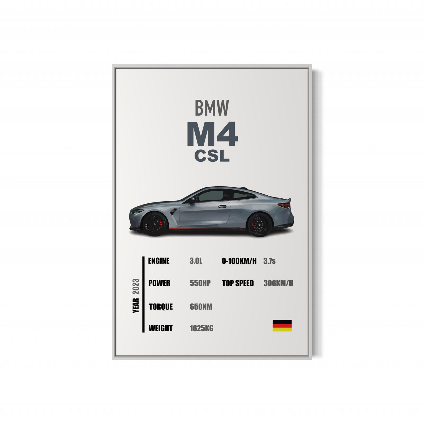 BMW M4 CSL - Specifications Poster