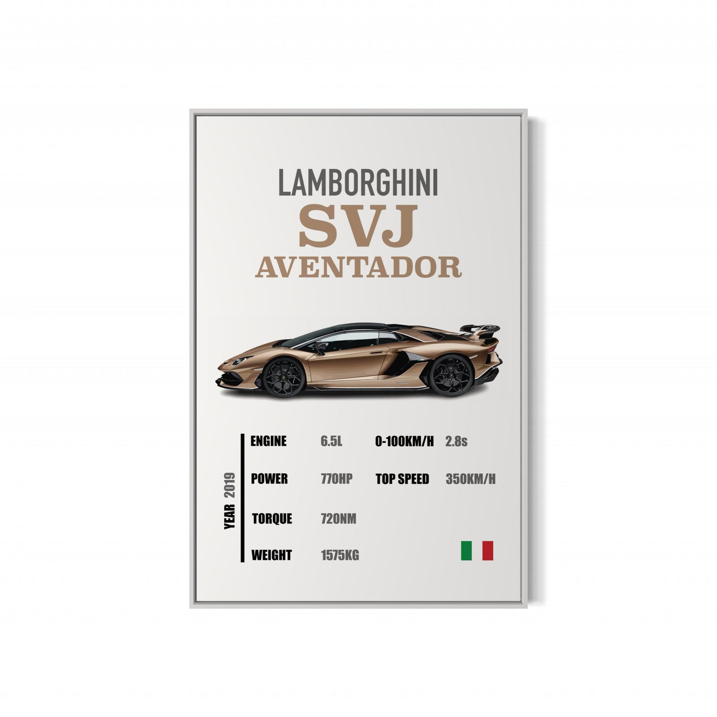 Lamborghini Aventador SVJ - Specifications Poster