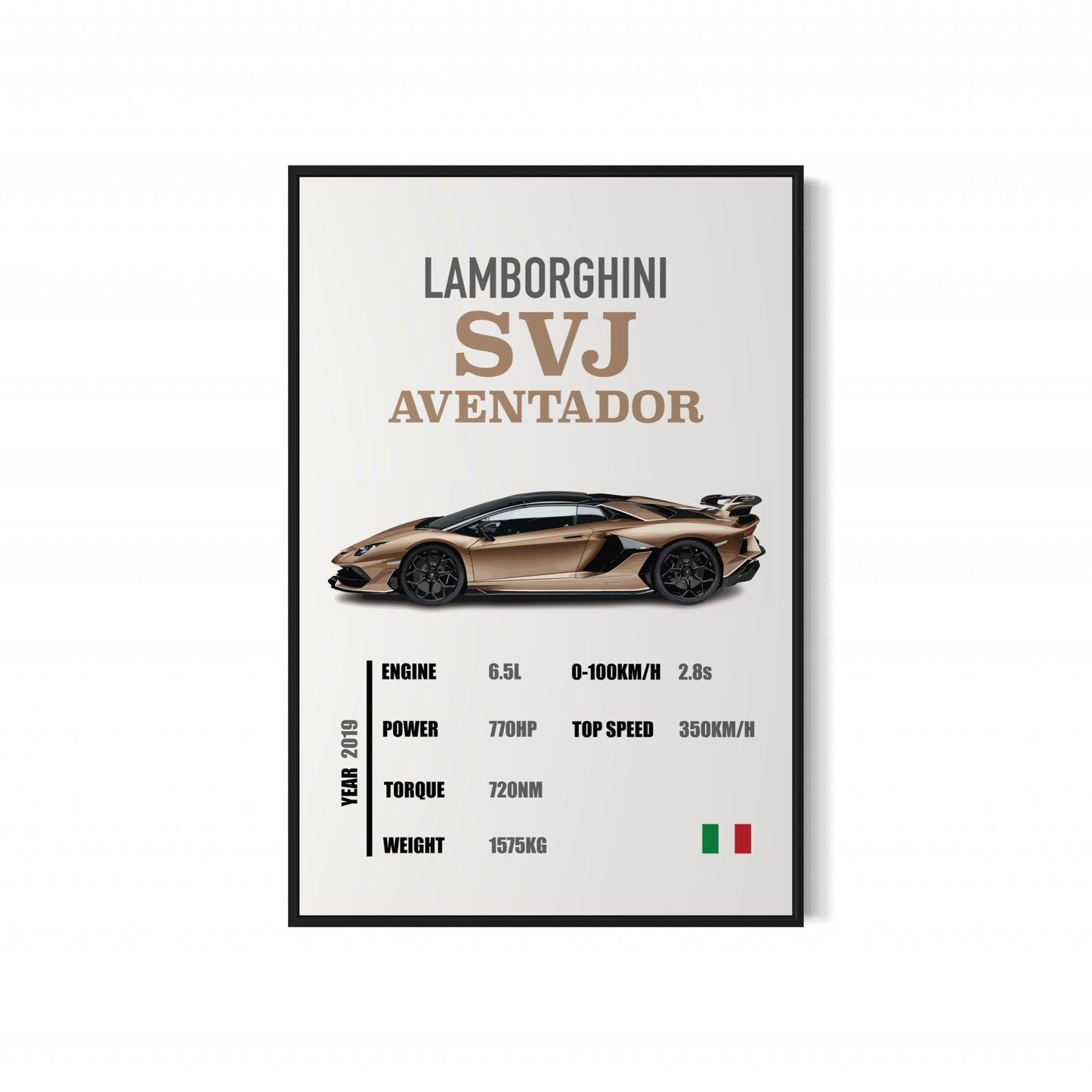 Lamborghini Aventador SVJ - Specifications Poster