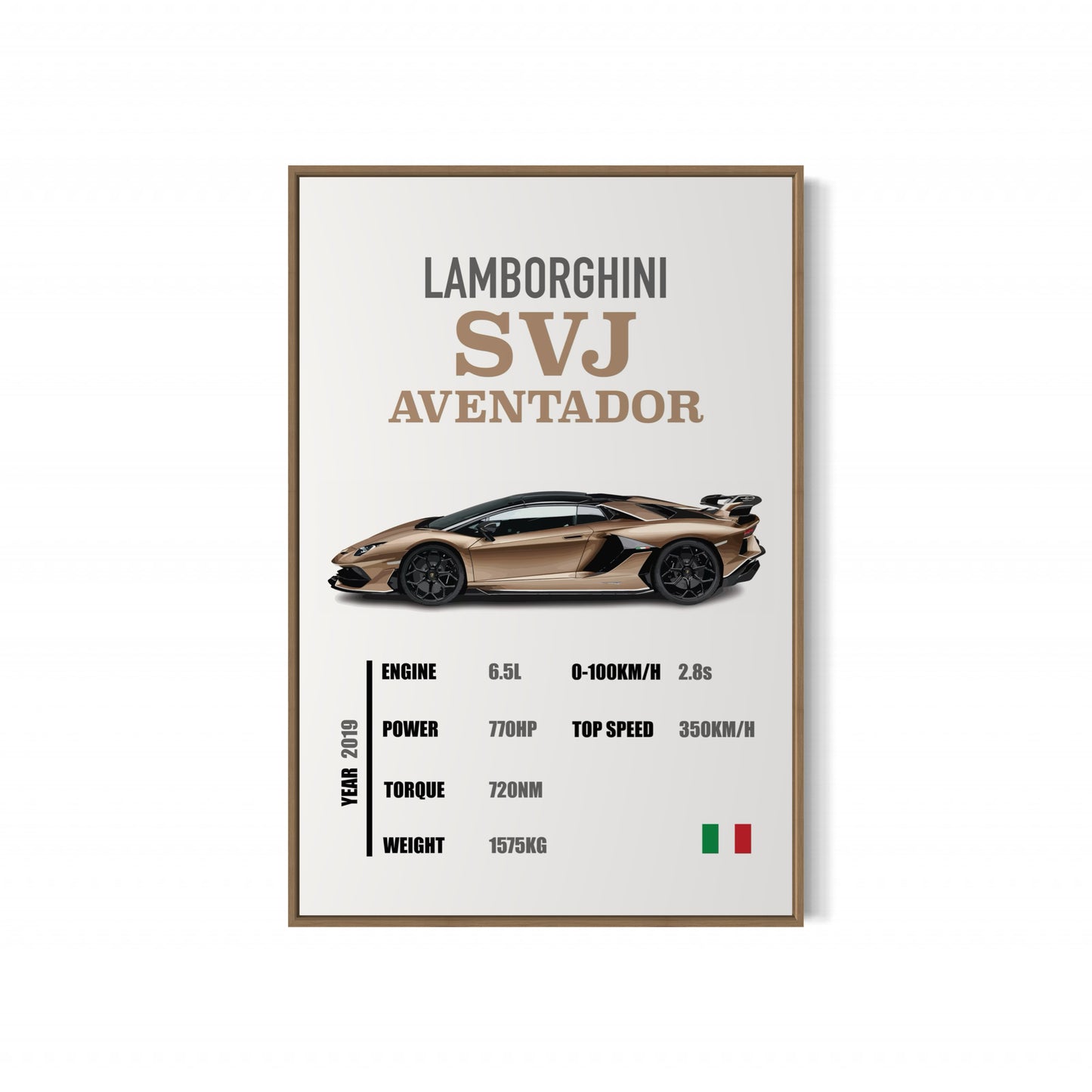 Lamborghini Aventador SVJ - Specifications Poster