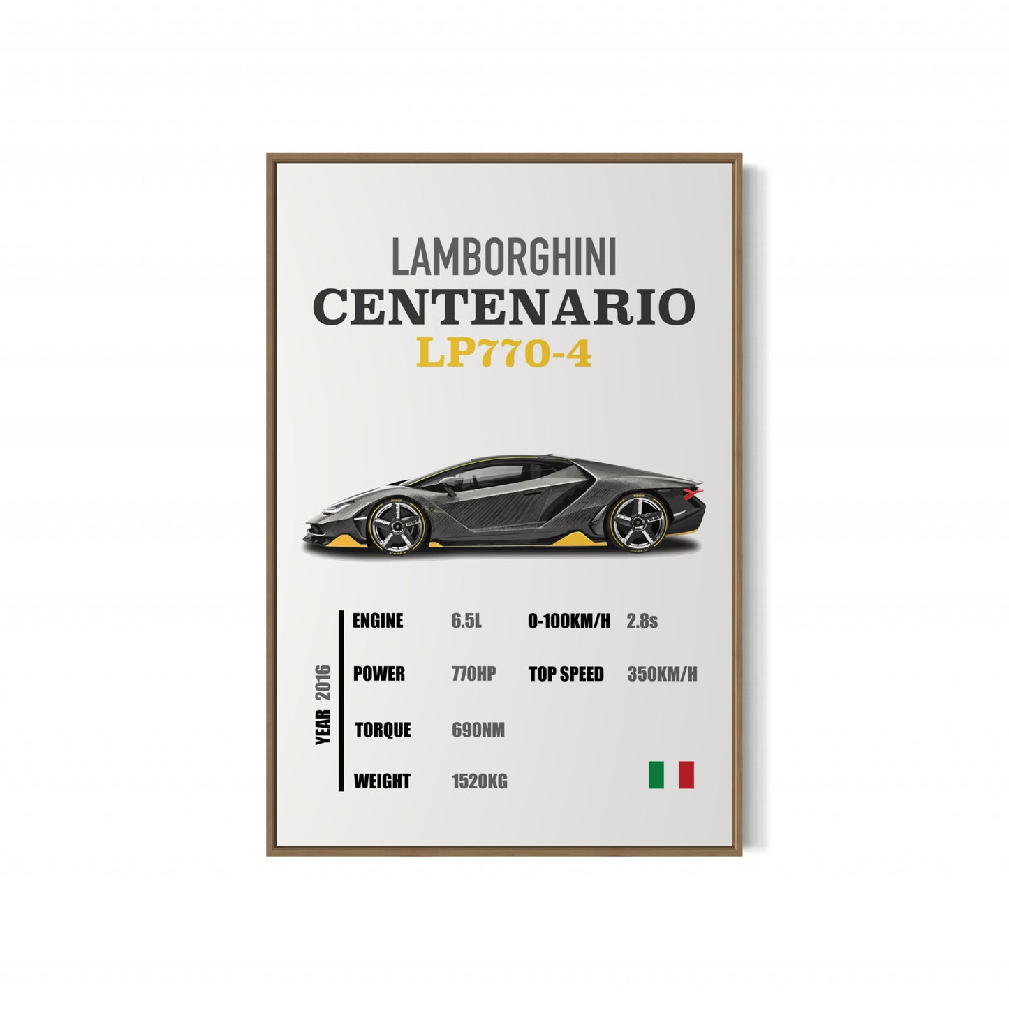 Lamborghini Centenario LP770-4 - Specifications Poster