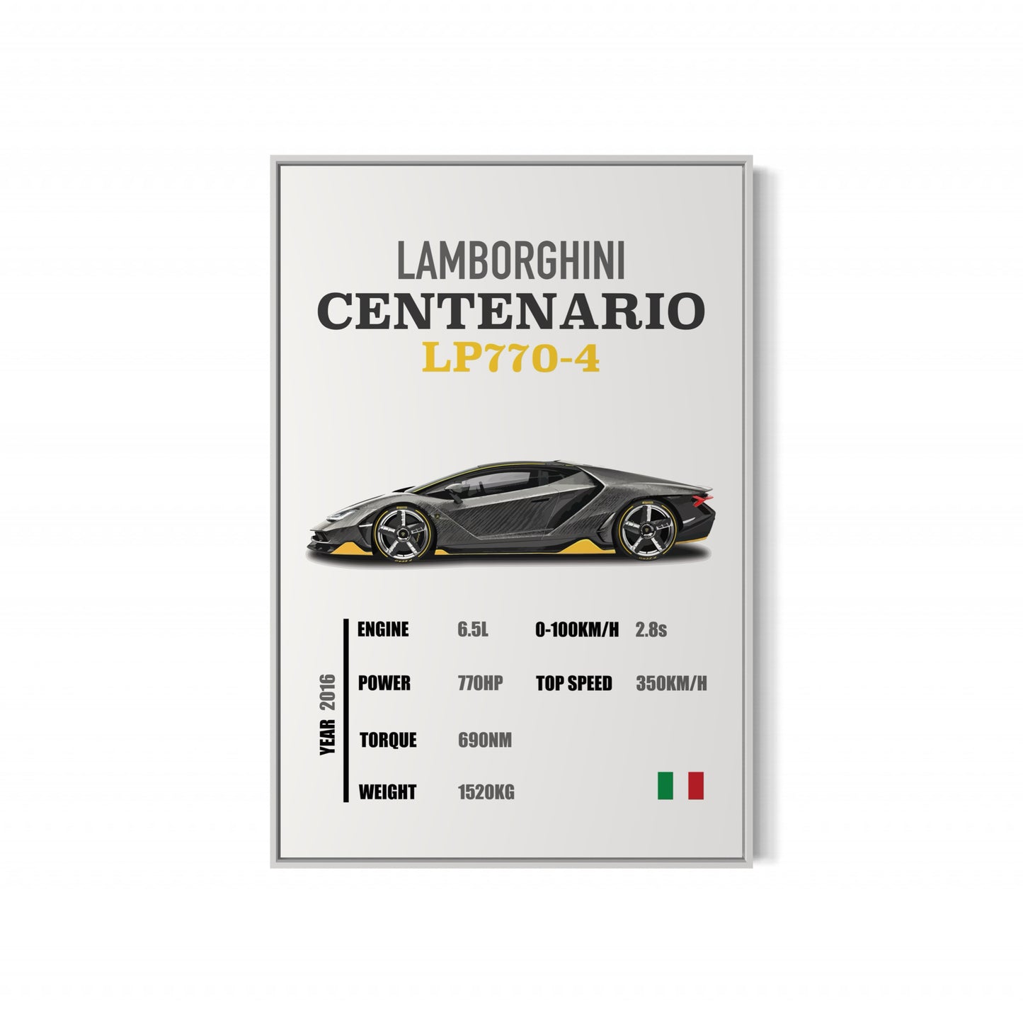 Lamborghini Centenario LP770-4 - Specifications Poster