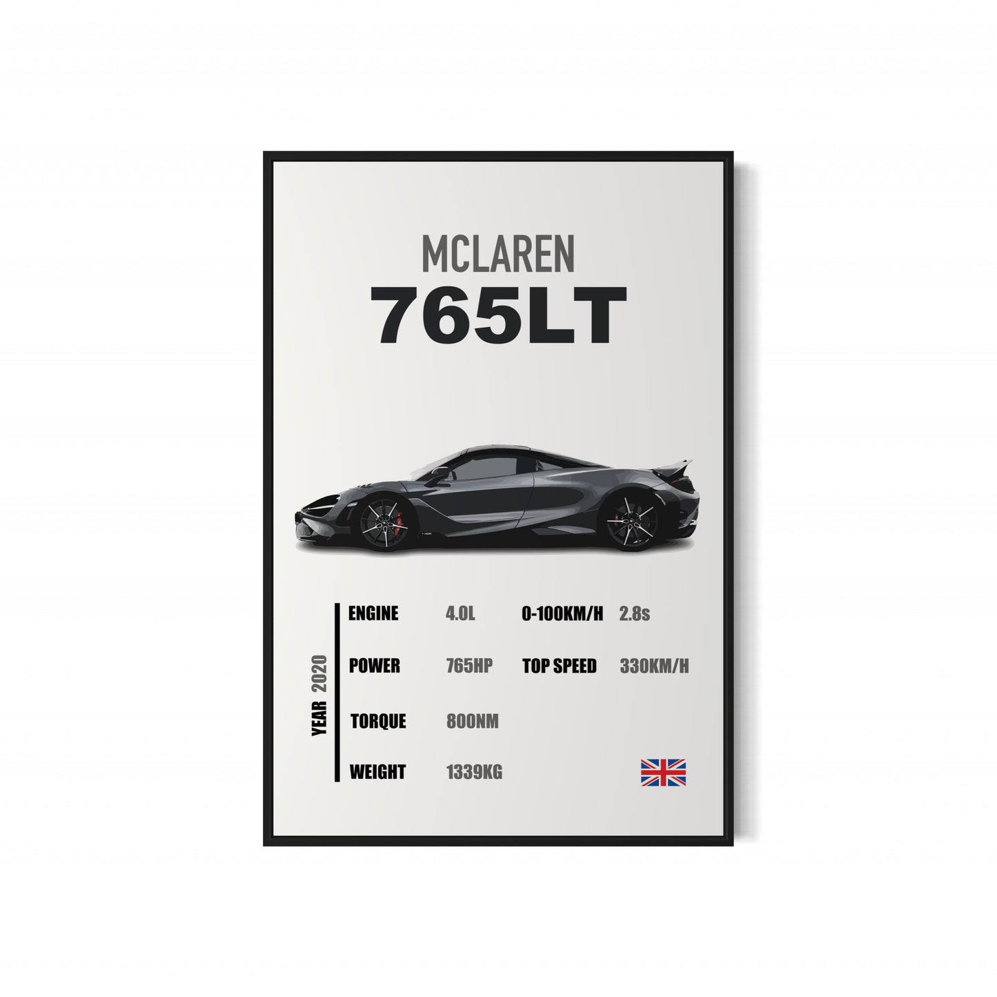 Mclaren 765LT - Specifications Poster