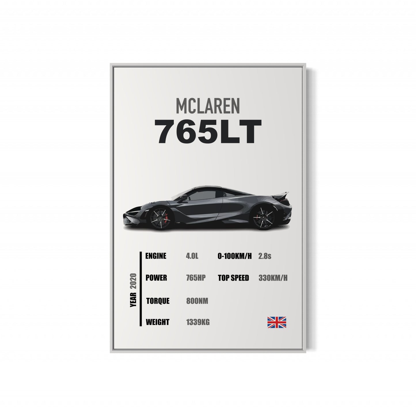 Mclaren 765LT - Specifications Poster