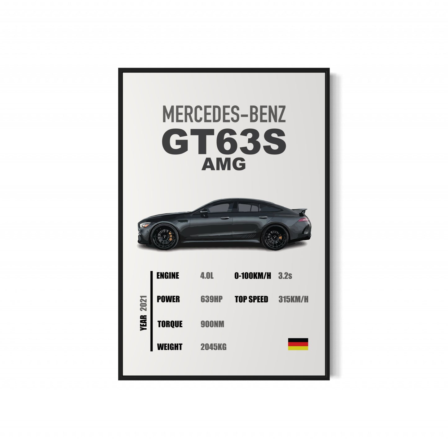 Mercedes-Benz GT63S AMG - Specifications Poster