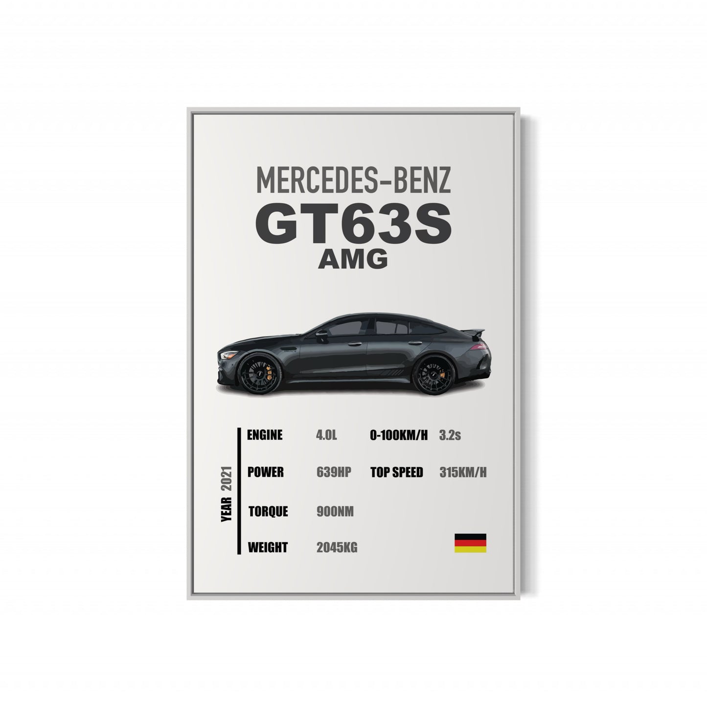 Mercedes-Benz GT63S AMG - Specifications Poster
