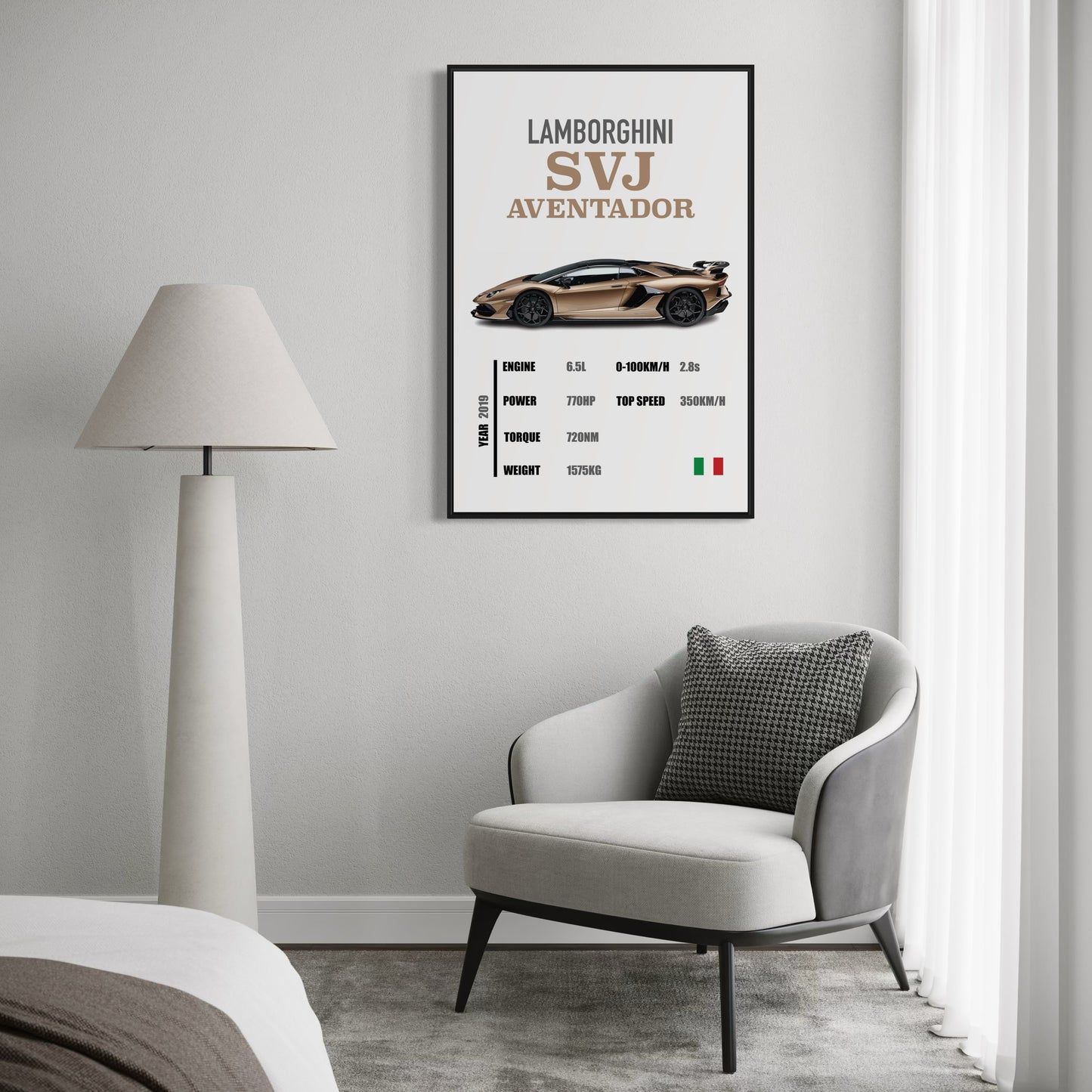 Lamborghini Aventador SVJ - Specifications Poster