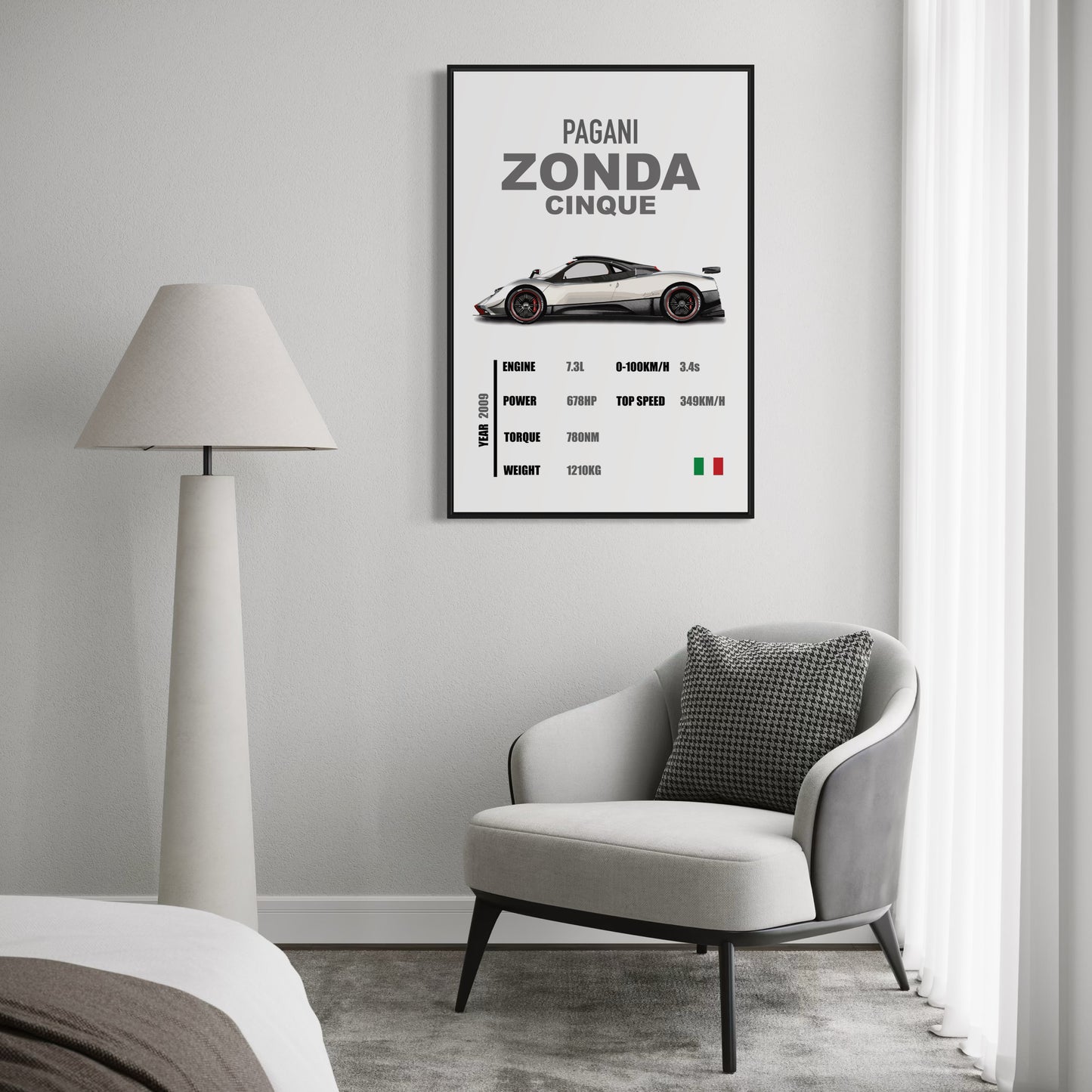 Pagani Zonda Cinque - Specifications Poster
