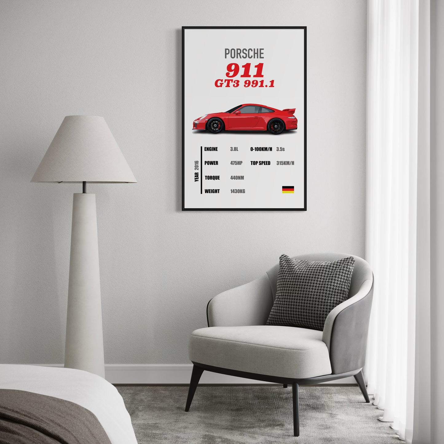 Porsche 911 GT3 991.1 - Specifications Poster