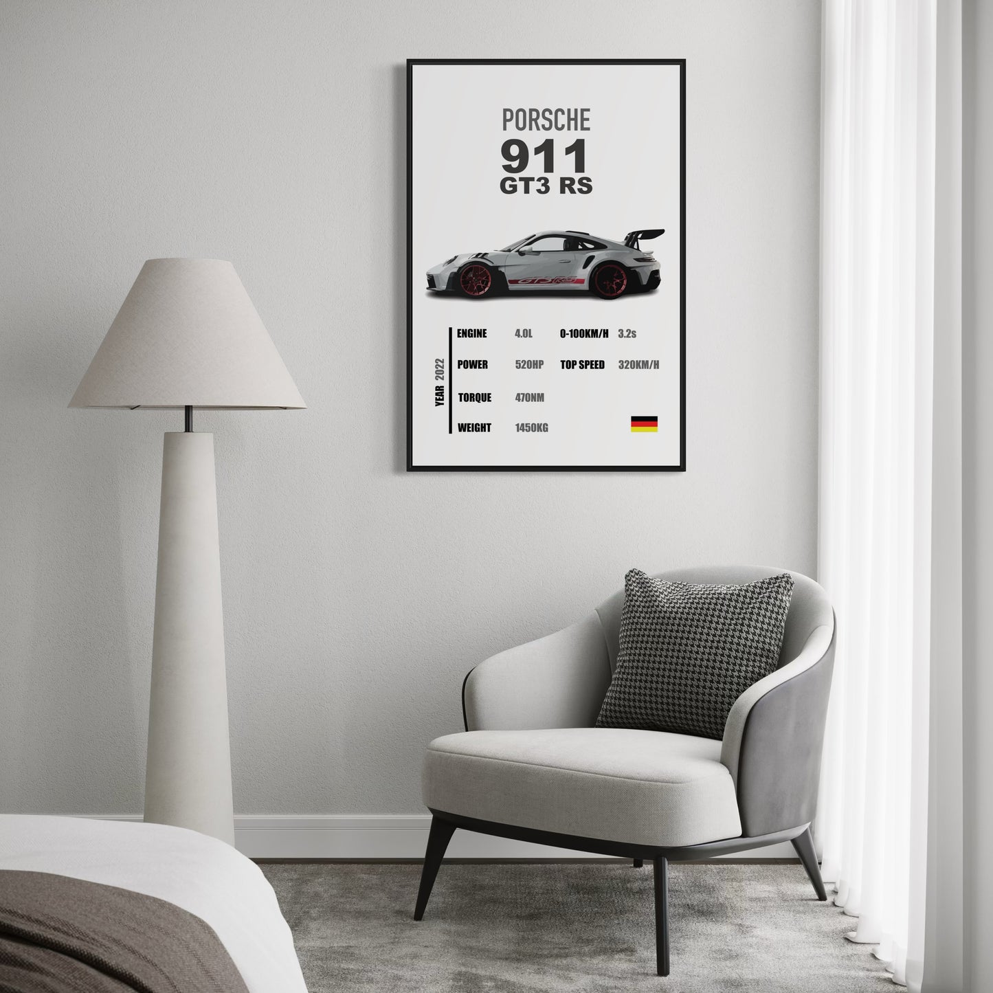 Porsche 911 GT3 RS - Specifications Poster