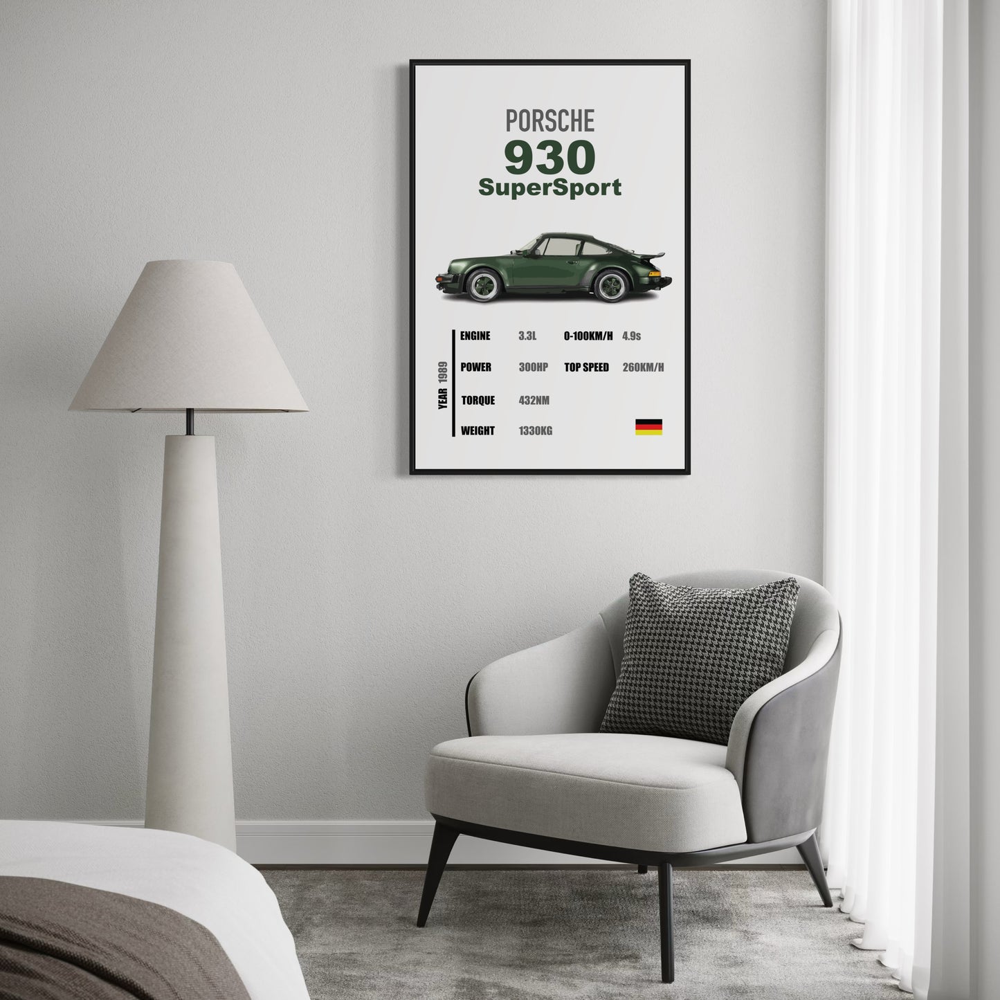 Porsche 930 SuperSport - Specifications Poster