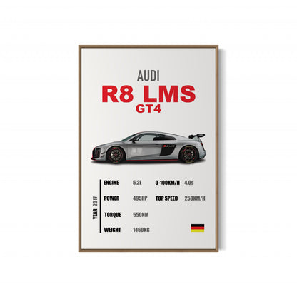Audi R8 LMS GT4 - Specifications Poster