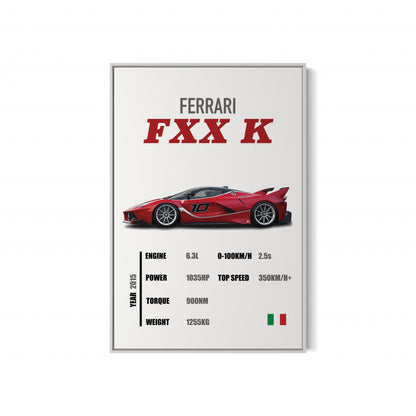 Ferrari FXX K - Specifications Poster