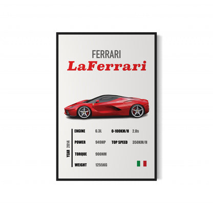Ferrari Laferrari - Specifications Poster