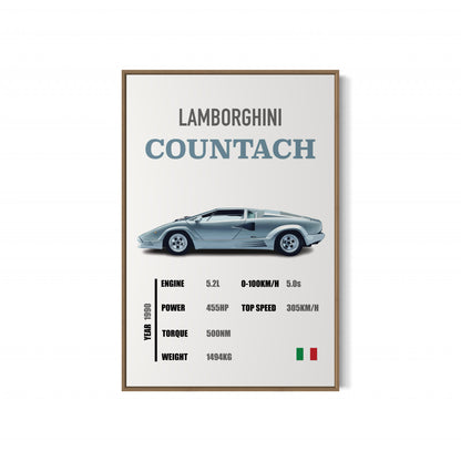 Lamborghini Countach - Specifications Poster