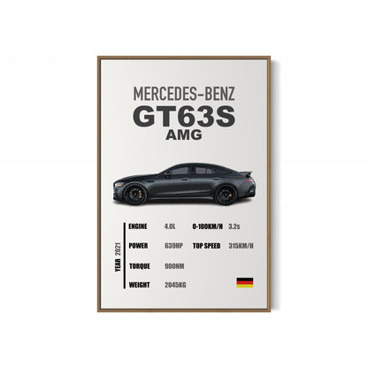 Mercedes-Benz GT63S AMG - Specifications Poster
