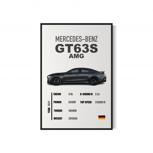 Mercedes-Benz GT63S AMG - Specifications Poster