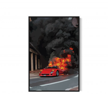 Burning Ferrari Poster