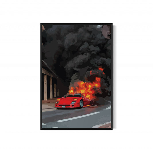 Burning Ferrari Poster