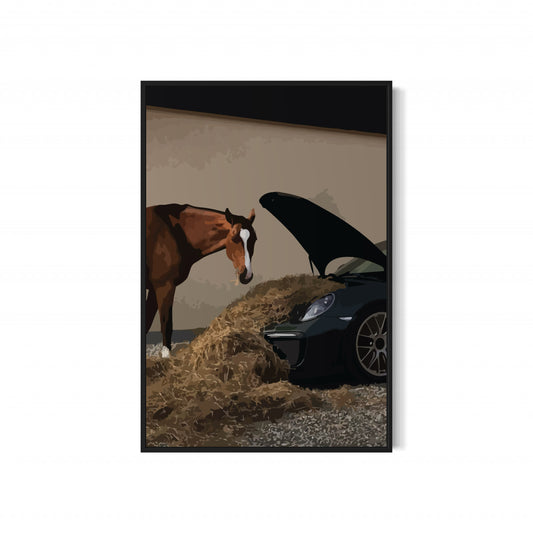 Horse x Porsche Poster