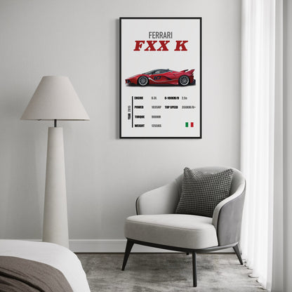 Ferrari FXX K - Specifications Poster