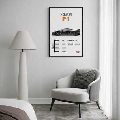 Mclaren P1 - Specifications Poster